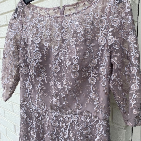 La Femme - Floral Lace A-Line Mother of the Bride Dress - Picture 9 of 16